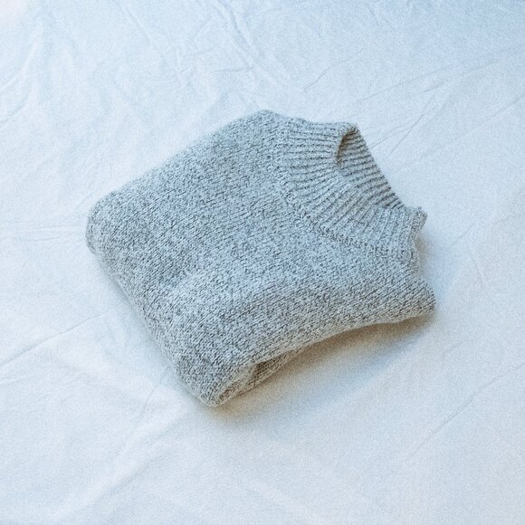 Vintage mock neck heather grey sweater - Picture 1 of 3